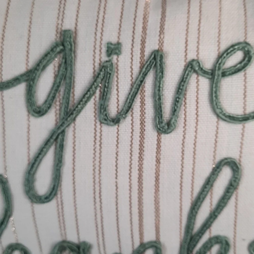 Give Thanks Embroidered Throw Toss Pillow Thankful Fall Harvest Formal Gold